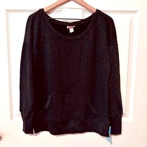 Vintage | Sweatshirt | Gray Sweatshirt with Front Pockets